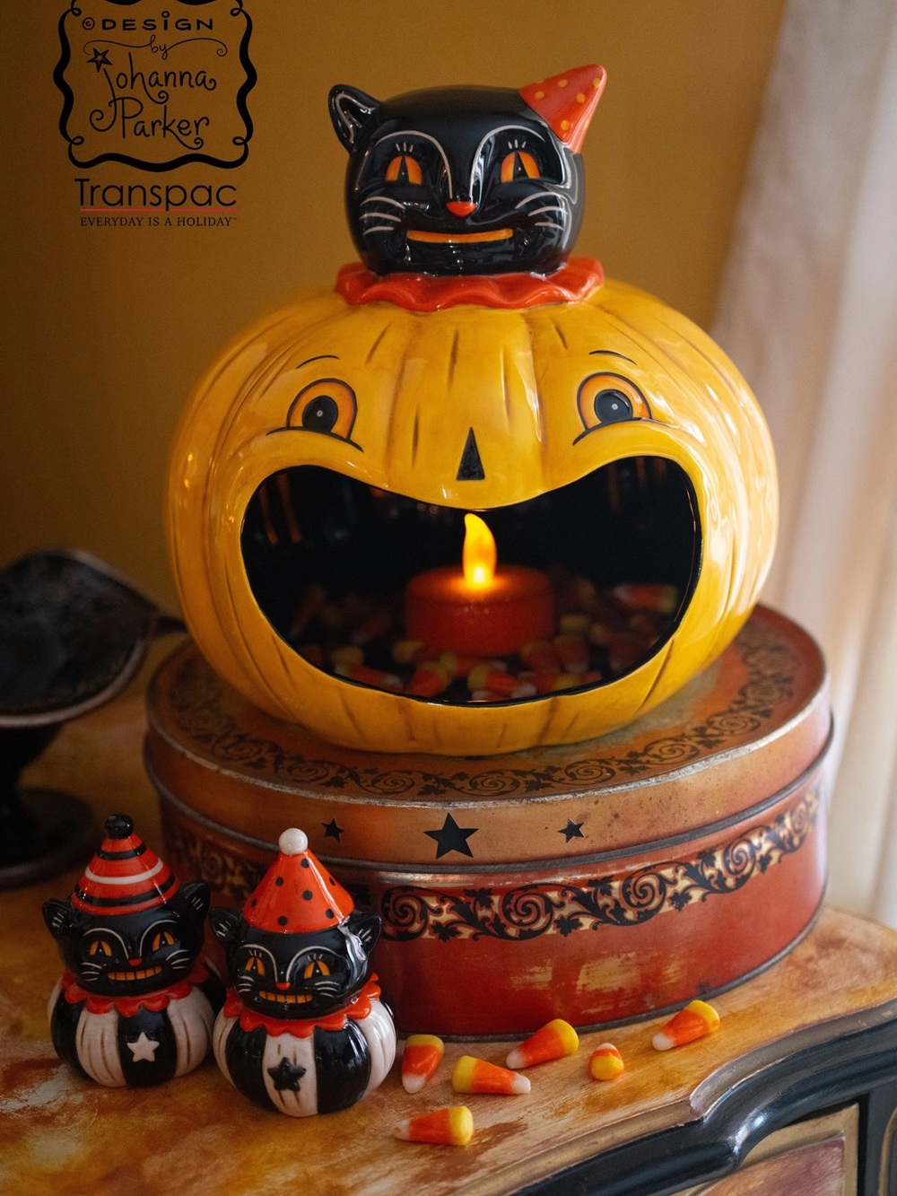 Johanna Parker "Black Cat Jack" large ceramic bowl